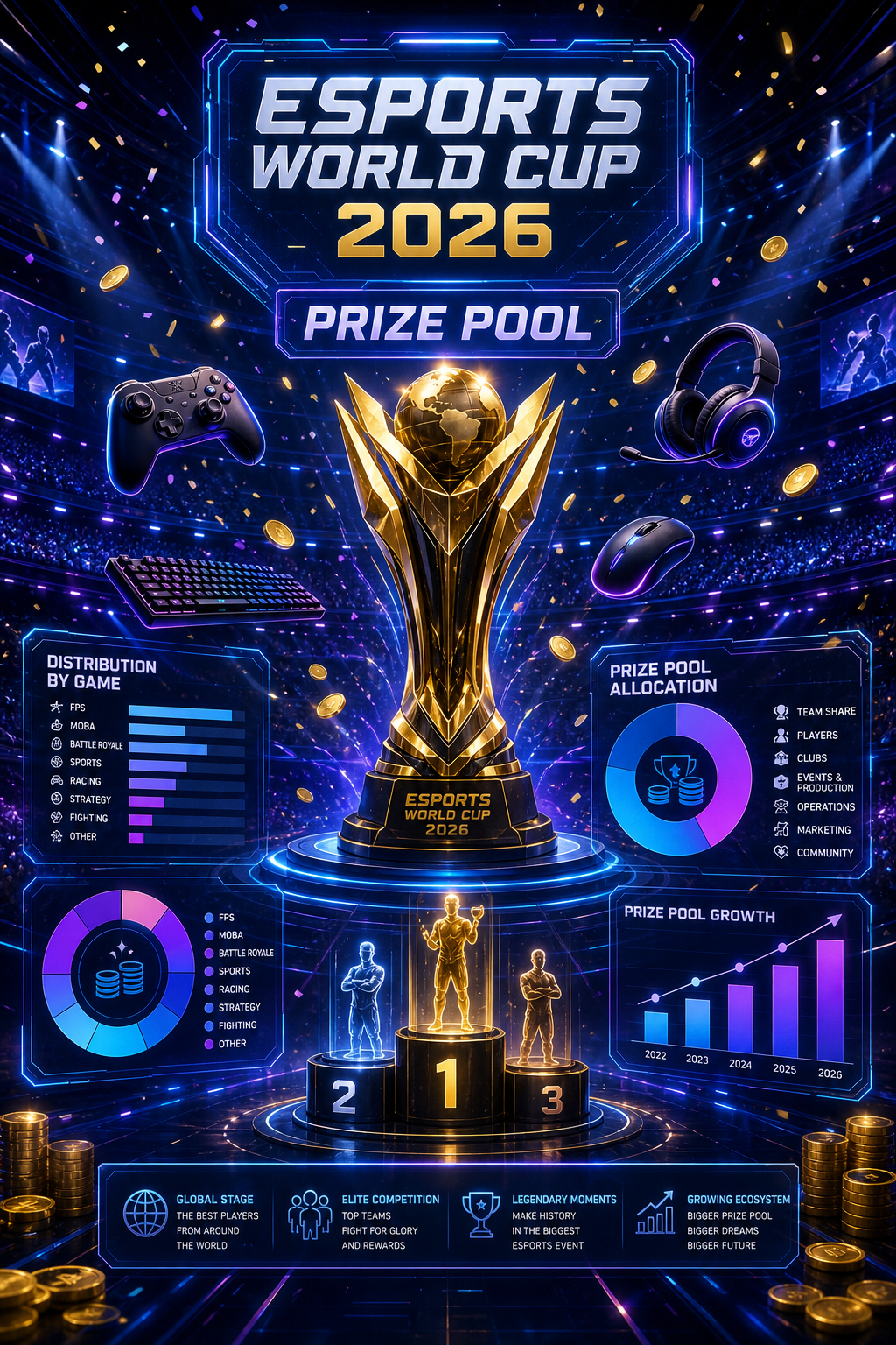 Gambaran Prize Pool Esports World Cup 2026 - esports