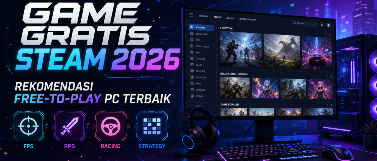 Game Gratis Steam 2026: Rekomendasi Free-to-Play PC Terbaik