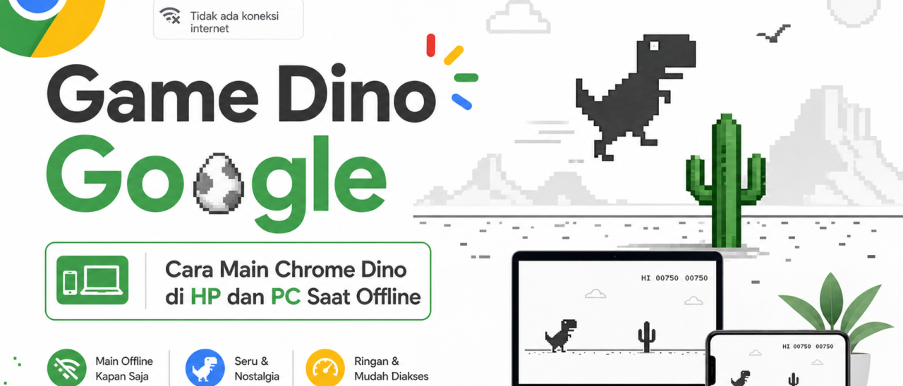 Game Dino Google: Cara Main Chrome Dino di HP dan PC Saat Offline