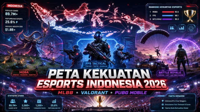 Peta Kekuatan Esports Indonesia 2026: MLBB, Valorant, PUBG Mobile