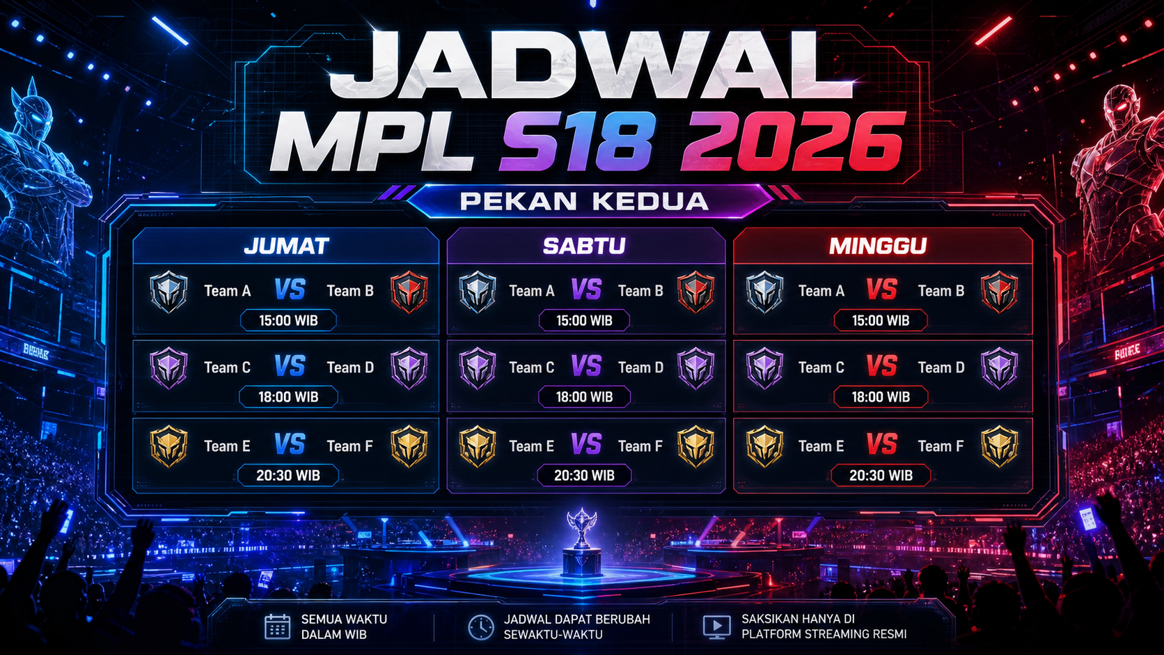 Gambaran Jadwal MPL S18 2026 Pekan Kedua - mpl