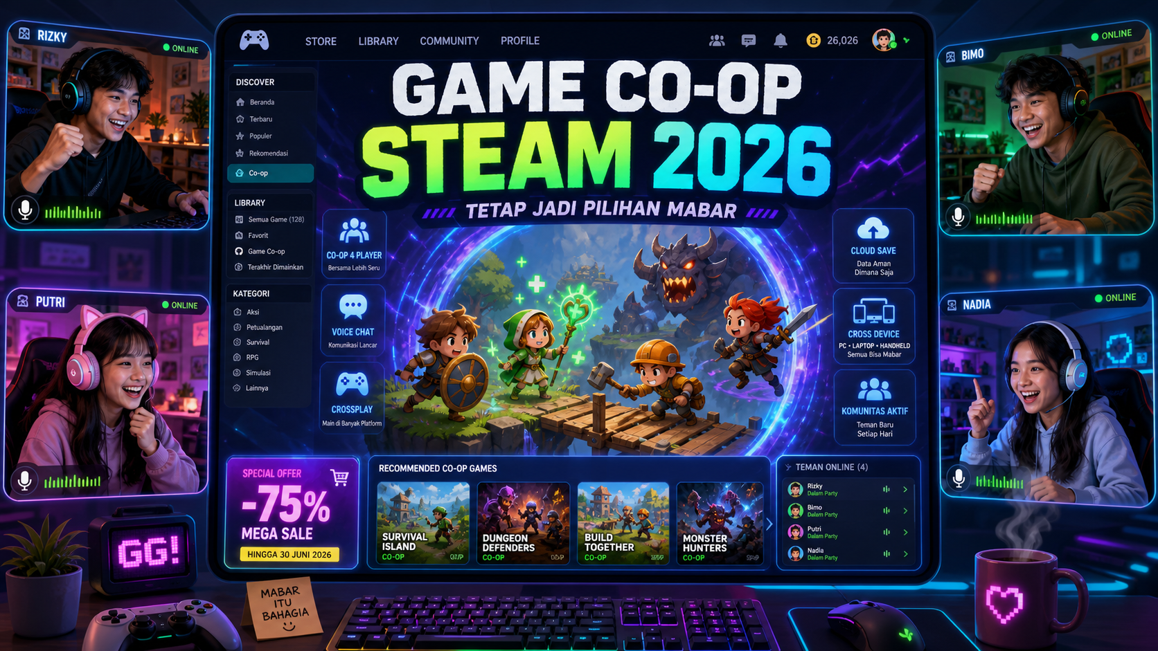 Kenapa Game Co-op di Steam Masih Jadi Pilihan Mabar 2026? - steam