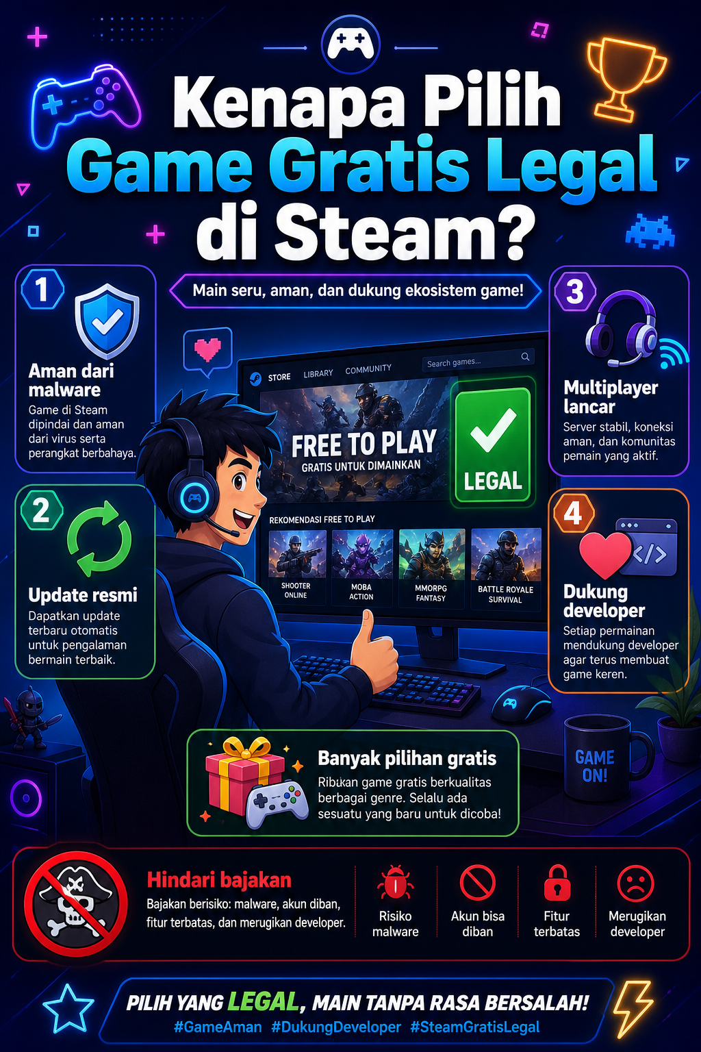 Kenapa Pilih Game Gratis Legal di Steam? - steam