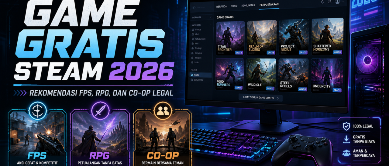Game Gratis Steam 2026: Rekomendasi FPS, RPG, dan Co-op Legal