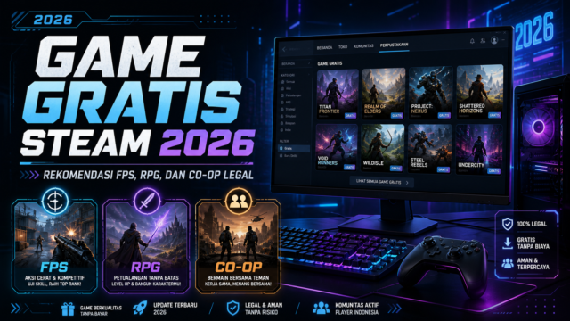 Game Gratis Steam 2026: Rekomendasi FPS, RPG, dan Co-op Legal