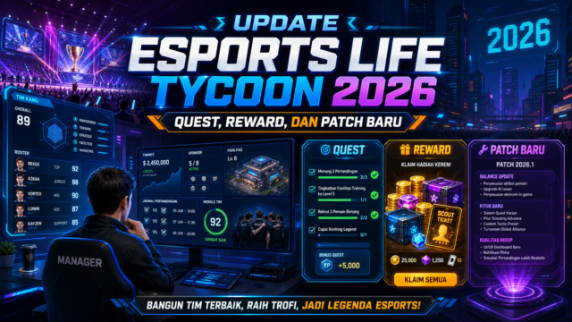 Update Esports Life Tycoon 2026: Quest, Reward, dan Patch Baru