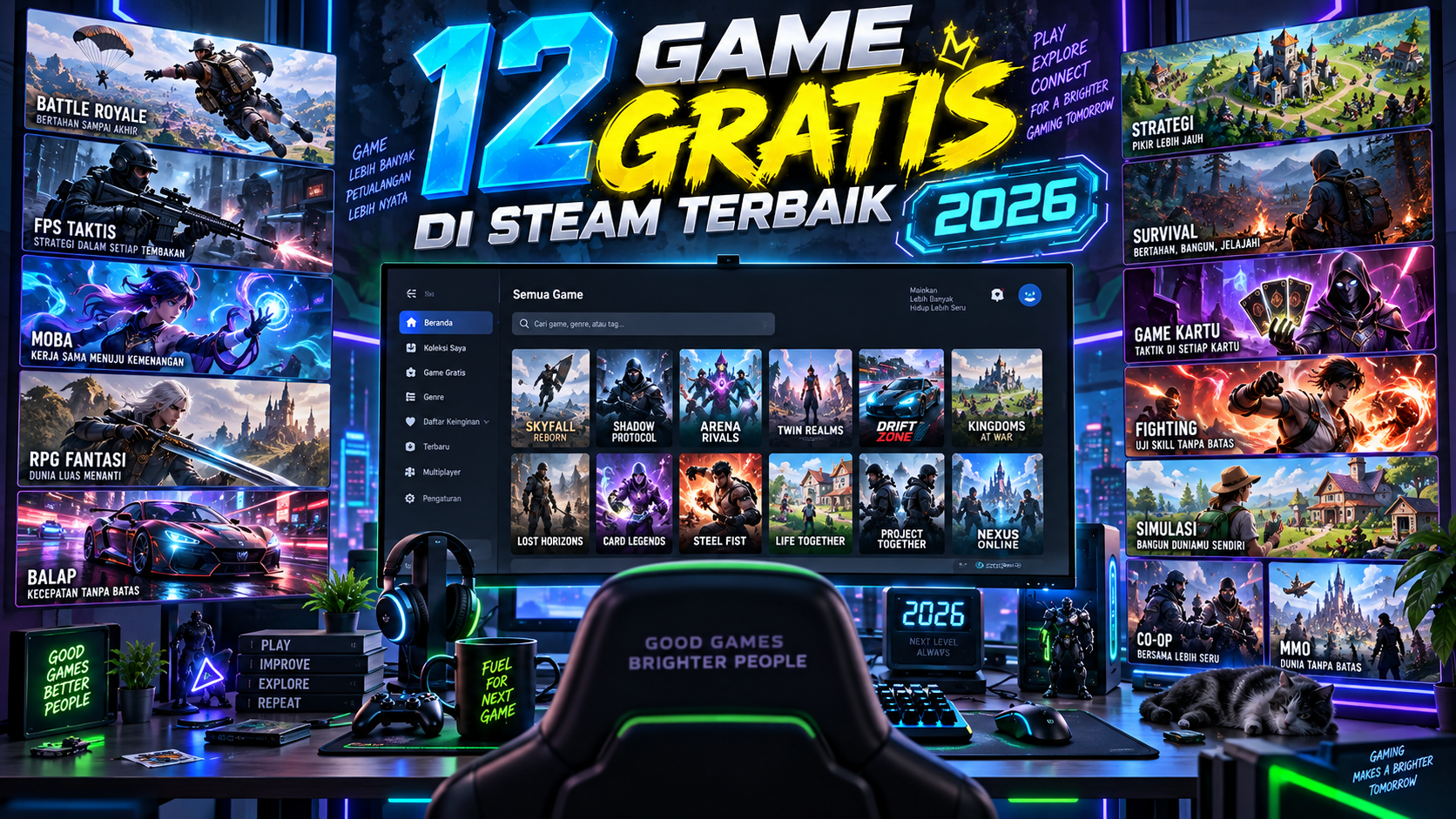 Daftar 12 Game Gratis di Steam Terbaik 2026 - steam