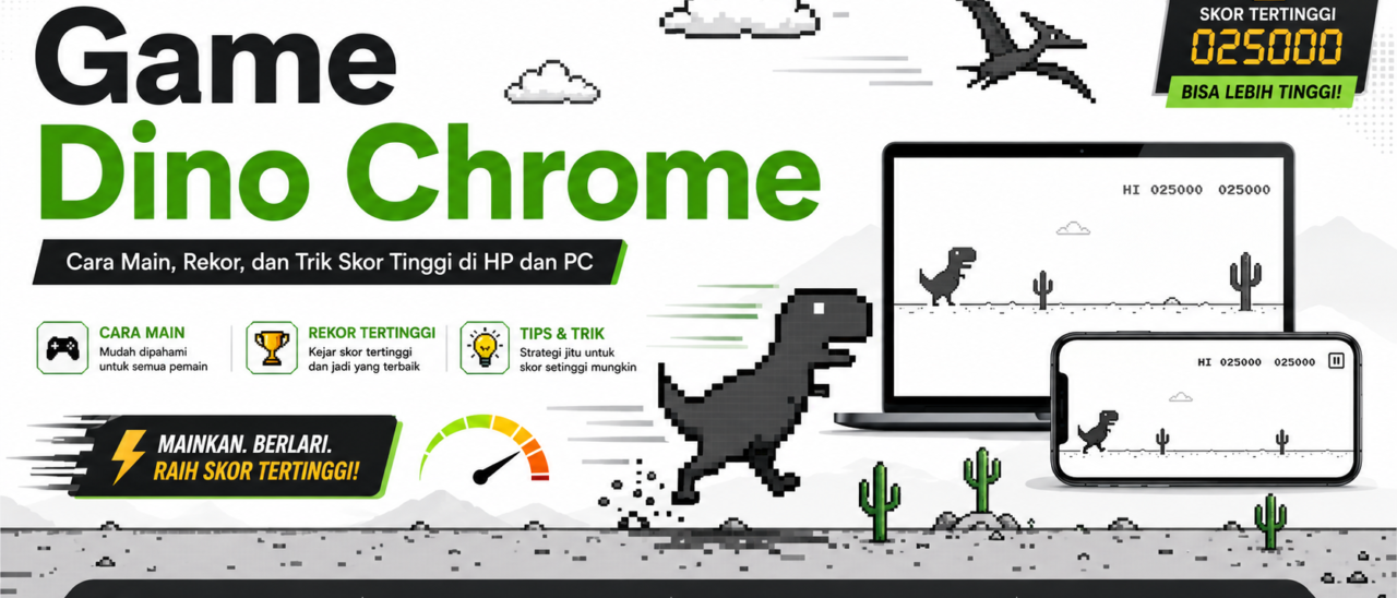 Game Dino Chrome: Cara Main, Rekor, dan Trik Skor Tinggi di HP dan PC