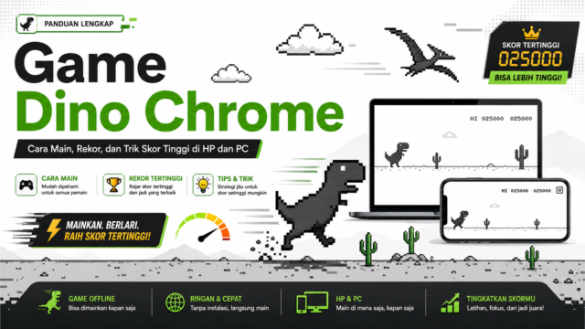 Game Dino Chrome: Cara Main, Rekor, dan Trik Skor Tinggi di HP dan PC